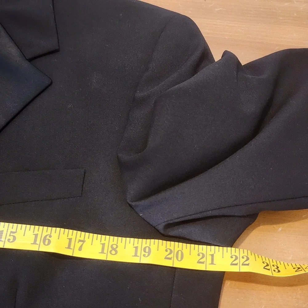 Tallia Uomo Mens Tuxedo Suit 40R 32W Black‎ Worsted Wool Formal Wedding Occasion